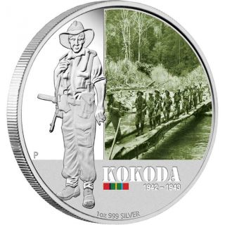 Australia 2012 Famous Battles In Australian History Kokoda 1oz Silver Proof Coin