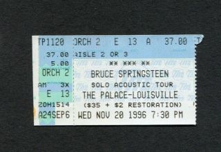 1996 Bruce Springsteen Concert Ticket Stub Louisville Ky Solo Tour
