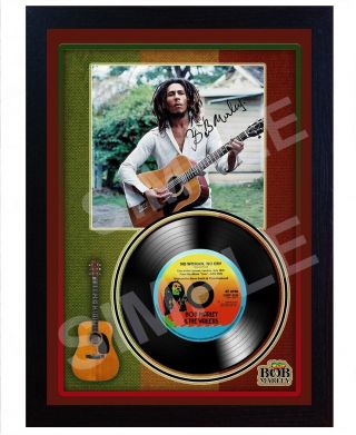 Bob Marley No Woman No Cry Music Signed Framed Photo Lp Vinyl Perfect Gift
