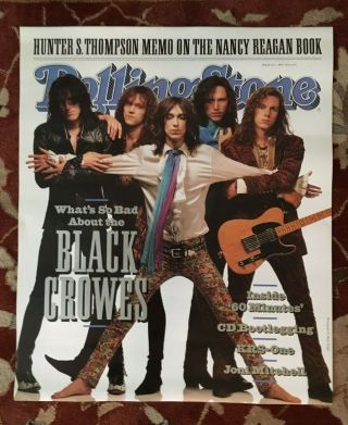 The Black Crowes 1991 Rolling Stone Cover Rare Promotional Poster