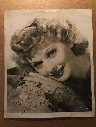 Lucille Ball Very Rare Early Vintage Autographed 8/10 Photo 1940s