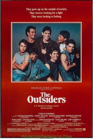 The Outsiders Movie Poster 27x41 Rolled Photo Style Tom Cruise 1983