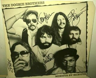 The Doobie Brothers Band Signed " Minute By Minute " Vinyl Album Proof Mcdonald,  3