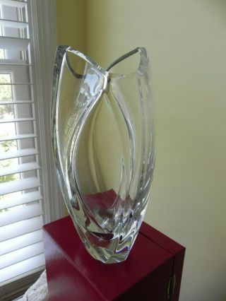 Baccarat Large R.  Rigot Crystal Giverny Vase Clear 10 5/8 " France No Box