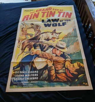 1939 Law of the wolf one sheet movie poster grandson of Rin Tin Tin 2