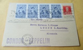 1931 Condor Zeppelin Argentina To Germany Postcard,  Bueos Aires Alemania