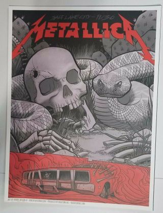 Metallica - Show Poster November 30th 2018 Salt Lake City Ut