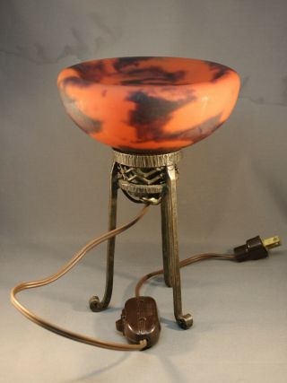 Signed Robj Paris Art Deco Perfume Burner Art Glass Lamp