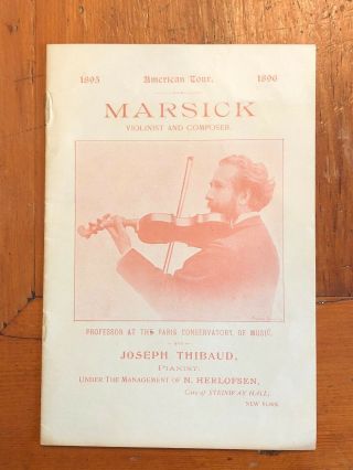 Classical Music Concert Program Brochure Marsick Violinist Oistrakh Violin 1895