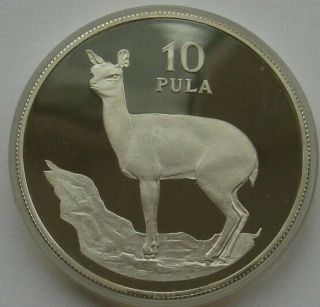 Botswana Silver 10 Pula 1978 Wildlife Klipspringer Conservation Proof Coin