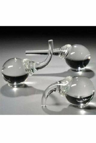 Steuben Herd Of Elephants Limited Edition Complete Set Of 3 Crystal Clear Glass