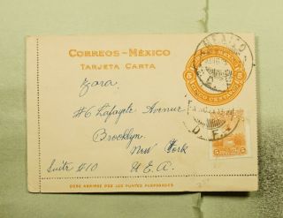 Dr Who 1935 Mexico Uprated Letter Card To Usa E74964