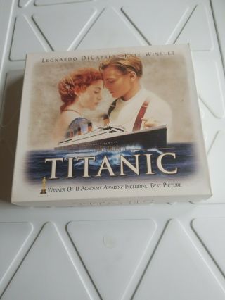Titanic Vhs Box W/35 Mm Film Cel 8 Collector Cards Dicaprio 2 Vhs Tapes Not Dvd
