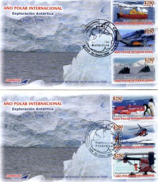 Chile 2008 2 Fdc International Polar Year - Antarctic Research