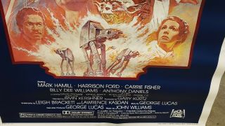 US 1 - Sheet - Rolled Star Wars THE EMPIRE STRIKES BACK 1982 Re - Release82 27x41 3