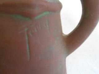 Vintage Peters & Reed Moss Aztec Pottery Signed Frank Ferrell Tankard grape mug 2