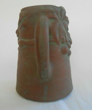 Vintage Peters & Reed Moss Aztec Pottery Signed Frank Ferrell Tankard grape mug 3