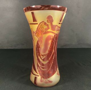 Fenton Cameo Glass Vase Deco Ruby Red Amber Carved Kelsey Murphy There’s Fire