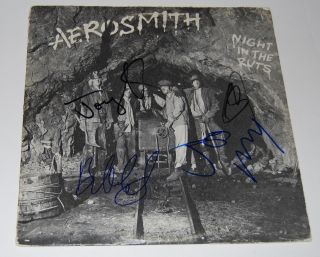 Aerosmith Signed (night In The Ruts) Record Album Cover W/coa Steven Tyler