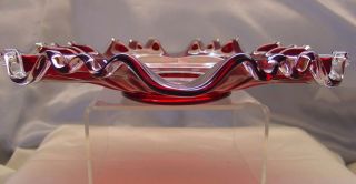 Fenton Glass ",  Perf Vintage C1930s Xsrce Red " Ruby Silver Crest " 3n1 10 " Plate