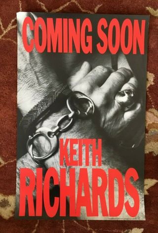 Keith Richards Talk Is Rare Advance Promotional Poster Rolling Stones