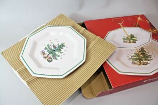 Nikko Christmas Serving Tray - Two Tier Tower - Japan -