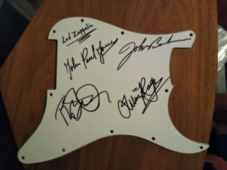Led Zeppelin Band Members Signed Guitar Pickguard & Authentic