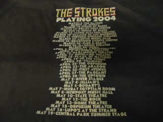 Rock T Shirt Authentic Vintage The Strokes Playing 2004 Tour Large