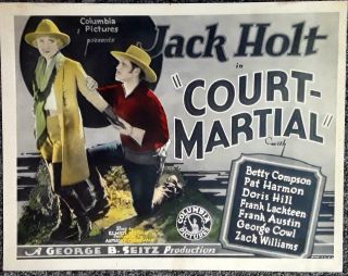 Court - Martial - 1928 Silent Movie Theater Title Card - Jack Holt