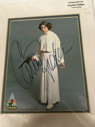 Star Wars Carrie Fisher Signed Star Wars 8x10 Celebration IV Autograph w/COA 2