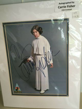 Star Wars Carrie Fisher Signed Star Wars 8x10 Celebration IV Autograph w/COA 3