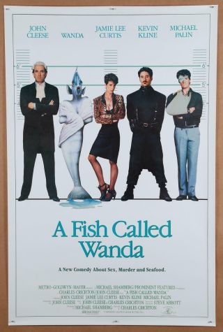 A Fish Called Wanda Vintage 1988 Movie Poster 27x41 Vg Rolled 2
