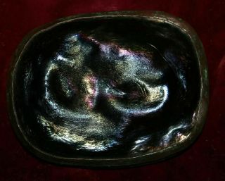 Exrare Signed Tiffany Studios Favrile Glass Bronze Turtleback Tile Paperweight