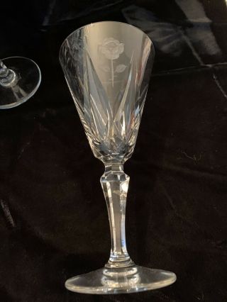 Vintage Crystal St.  Louis Wine Glasses Set 7 Tall Stem
