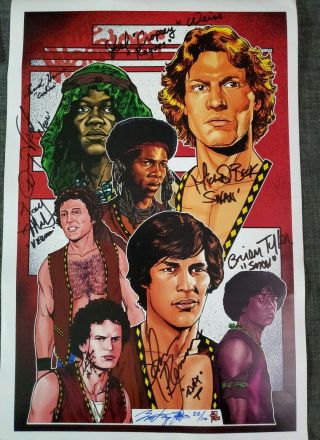 The Warriors 28 X 19.  5” Poster Numbered & Signed By 7 Of The Warriors