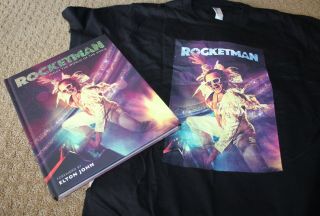 Rocketman Elton John Studio Movie Promo Set Rocketman Book Shirt Tote Bag Rare