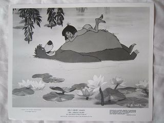 1967 Walt Disney Studio Library Jungle Book Press Photo Mowgli & Baloo 8 X 10