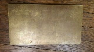 LARGE IMPERIAL GLASS CORPORATION OLD BRASS PRINTING PRESS PLATE. 3