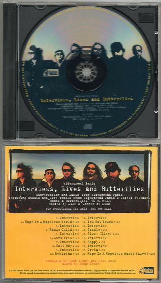 Widespread Panic Interviews,  Lives And Butterflies Promo Cd Two Rare Live Songs