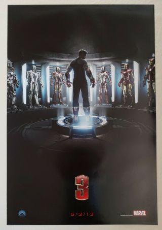 Disney Marvel Iron Man 3 Advance Movie Poster 27x40