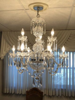 Vintage Waterford Crystal Chandelier Cranmore B9 (1976) Crystal 9 Arm With Chain