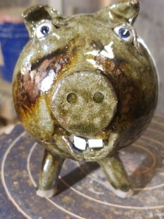 Catawba Valley pottery piggy bank face jug Michael Ball southern folk art 2
