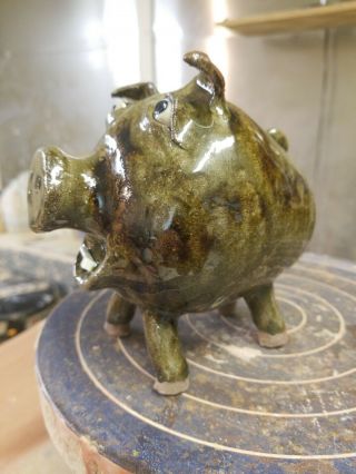 Catawba Valley pottery piggy bank face jug Michael Ball southern folk art 3