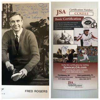 Fred Rogers Mr Mister Rogers Signed Autograph 8x10 B&w Photo Jsa - Priority