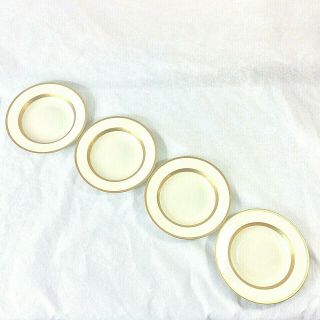 Mikasa Antique Lace Set 4 Soup Pasta Bowls Gld Encrust White Rose 8.  5 " D L5531