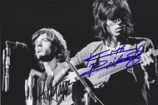 The Rolling Stones Signed Mick Jagger & Keith Richards Autographed Photo W/