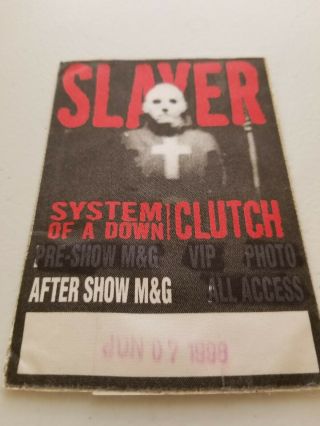 Vintage Rare 1998 Slayer System Of A Down Clutch Backstage Pass After Show M&g