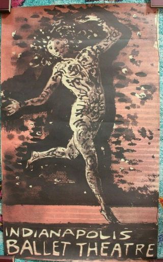 Indianapolis Ballet Theatre Poster Vintage Rare Dance