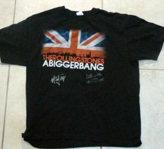 Mick Jagger And Keith Richards Signed Abiggerbang Tour T Shirt From London