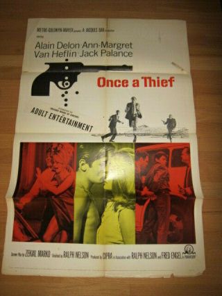 Once A Thief 1sh 1965 Ann - Margret,  Alain Delon,  Van Heflin,  Jack Palance